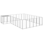 Hondenkennel 440x440x110 cm staal zilverkleurig