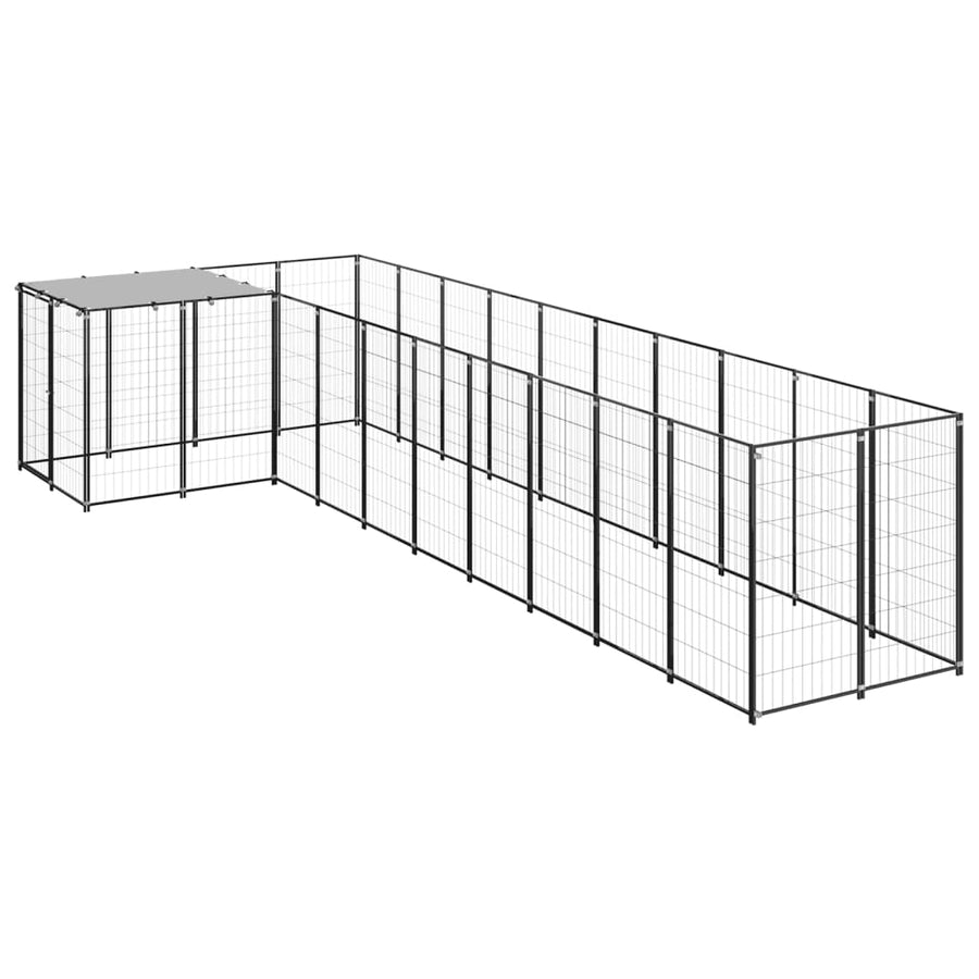 Hondenkennel 7,26 M² Staal 7.26 m² Zwart
