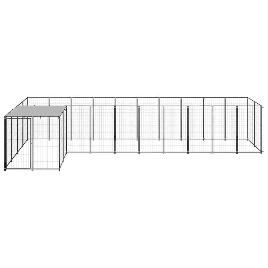 Hondenkennel 7,26 M² Staal 7.26 m² Zwart