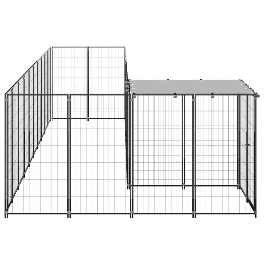 Hondenkennel 7,26 M² Staal 7.26 m² Zwart
