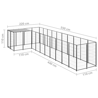 Hondenkennel 7,26 M² Staal 7.26 m² Zwart