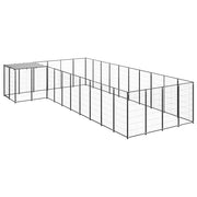 Hondenkennel 330x550x110 cm staal zwart