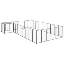 Hondenkennel 19,36 m² staal zwart 19.36 m² Zwart