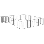 Hondenkennel 550x550x110 cm staal zwart