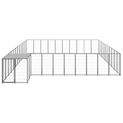 Hondenkennel 31,46 m² staal zwart 31.46 m² Zwart