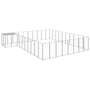Hondenkennel 550x550x110 cm staal zilver