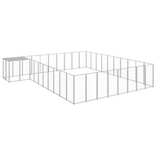 Hondenkennel 25,41 m² staal zilverkleurig 25.41 m² Zilver
