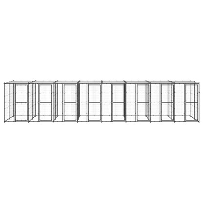 Hondenkennel met dak 19,36 m² staal