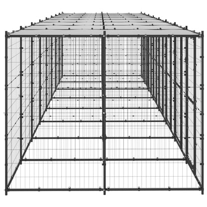 Hondenkennel met dak 19,36 m² staal