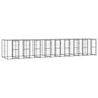 Dog kennel with roof 21.78 m² steel