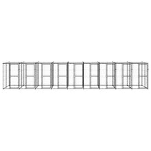 Hondenkennel met dak 21,78 m² staal