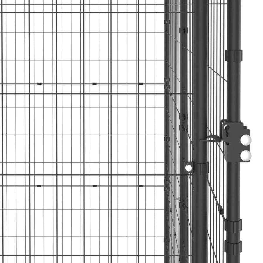 Hondenkennel met dak 21,78 m² staal