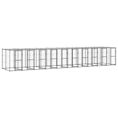 Hondenkennel met dak 24,2 m² staal