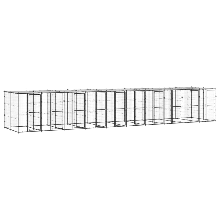 Hondenkennel met dak 24,2 m² staal
