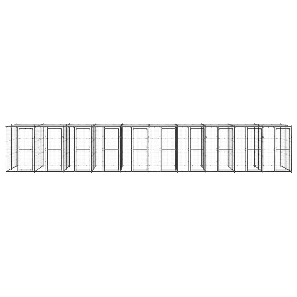 Hondenkennel met dak 24,2 m² staal