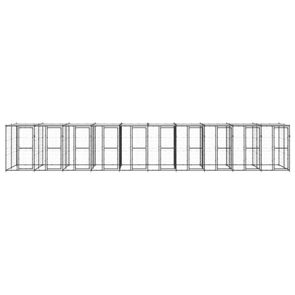 Hondenkennel met dak 24,2 m² staal
