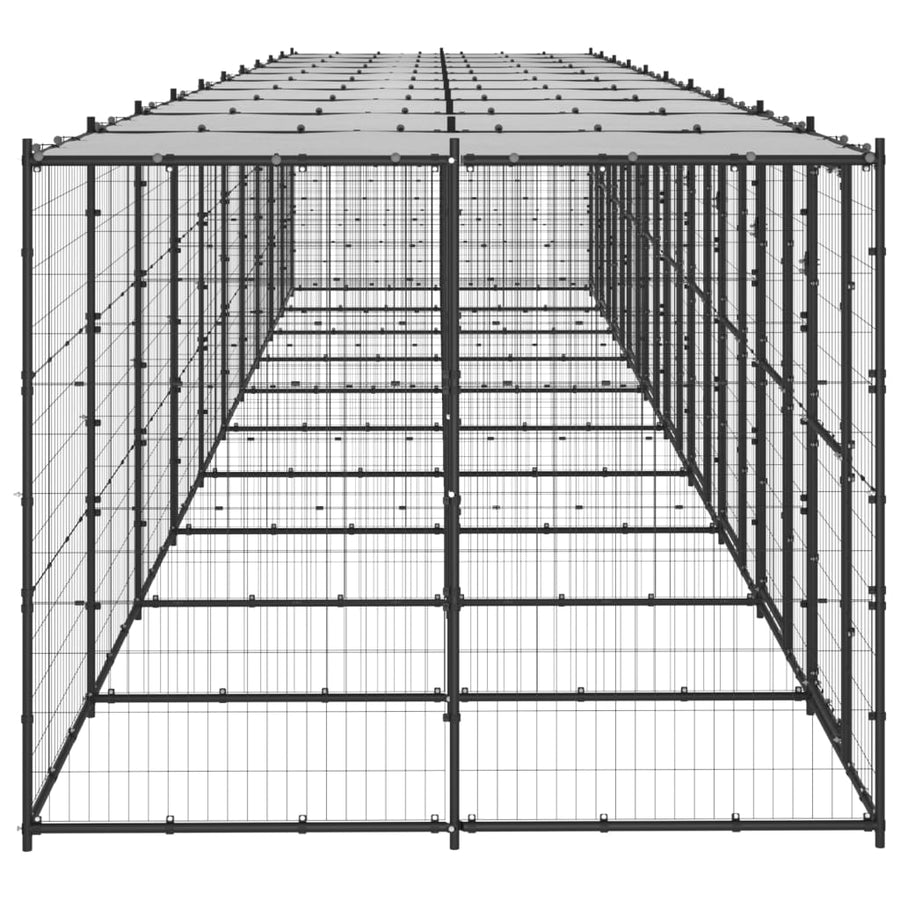 Hondenkennel met dak 24,2 m² staal