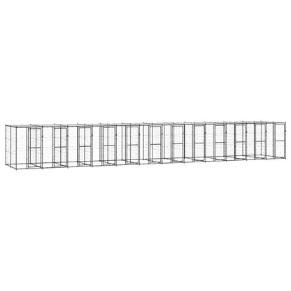 Hondenkennel met dak 29,04 m² staal