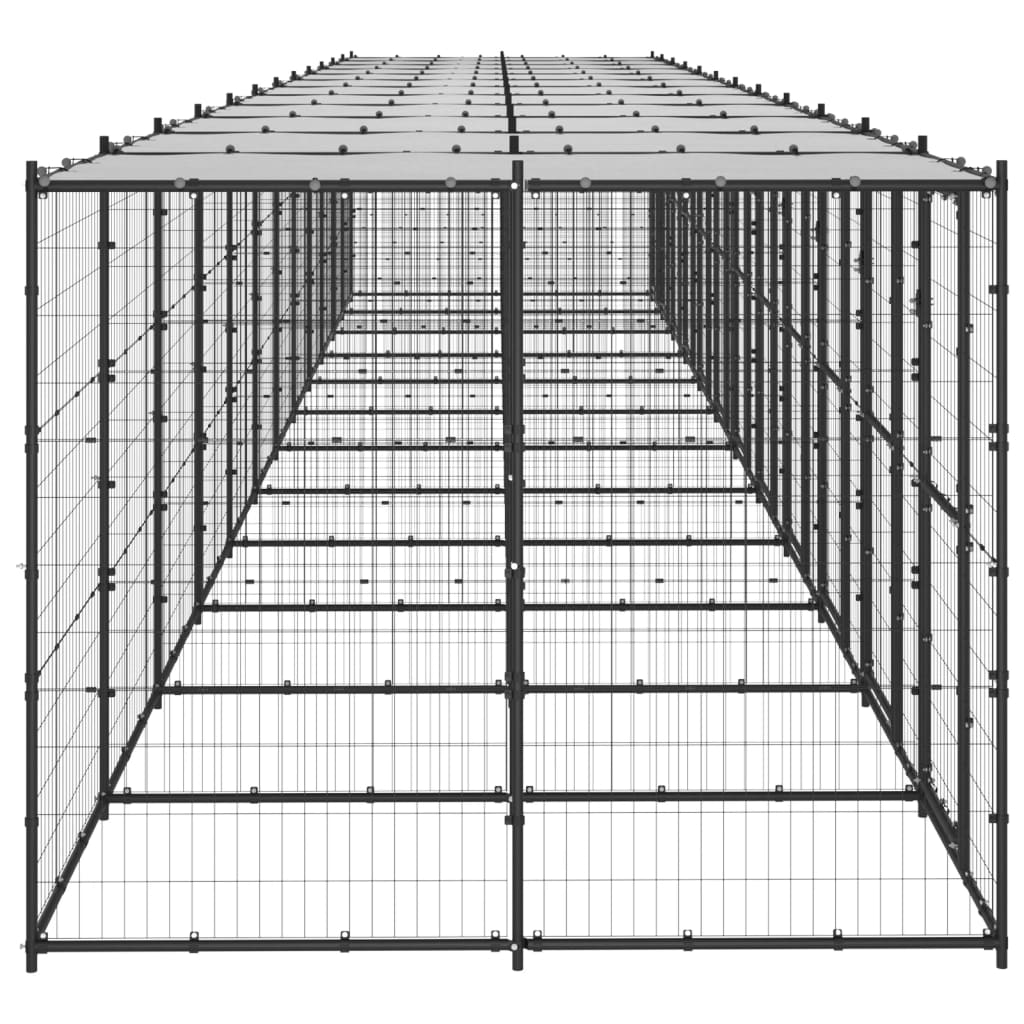 Hondenkennel met dak 29,04 m² staal