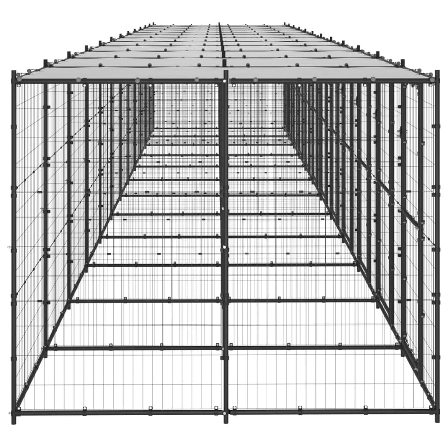 Hondenkennel met dak 29,04 m² staal