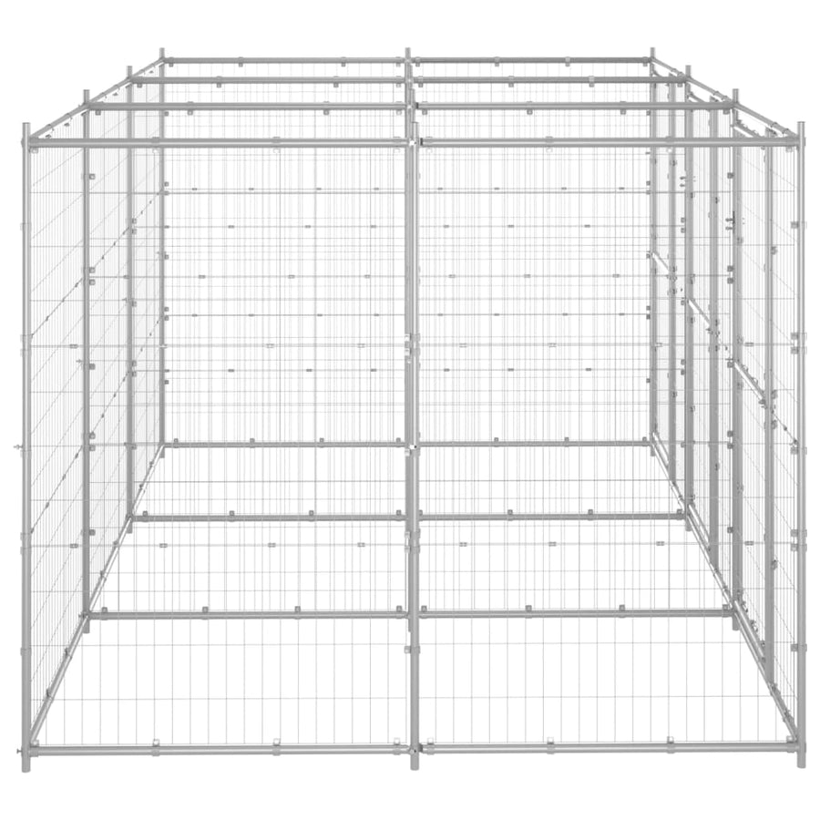 Hondenkennel 7,26 m² gegalvaniseerd staal 330 x 220 x 180 cm Zilver Nee