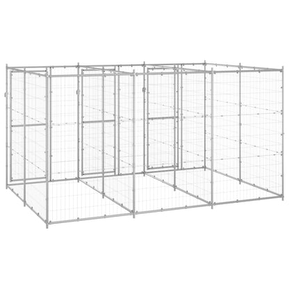 Hondenkennel 7,26 m² gegalvaniseerd staal 330 x 220 x 180 cm Zilver Nee