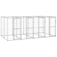 Hondenkennel 9,68 m² gegalvaniseerd staal 440 x 220 x 180 cm Zilver Nee