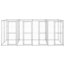 Hondenkennel 9,68 m² gegalvaniseerd staal 440 x 220 x 180 cm Zilver Nee