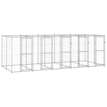 Hondenkennel 12,1 m² gegalvaniseerd staal 550 x 220 x 180 cm Zilver Nee