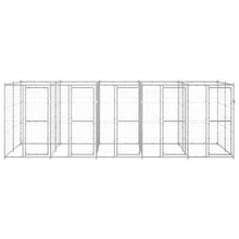 Hondenkennel 12,1 m² gegalvaniseerd staal 550 x 220 x 180 cm Zilver Nee