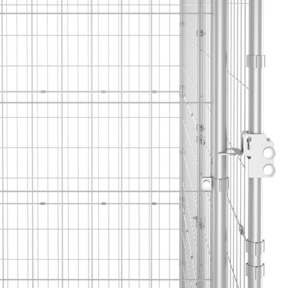 Hondenkennel 12,1 m² gegalvaniseerd staal 550 x 220 x 180 cm Zilver Nee