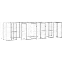 Hondenkennel 14,52 m² gegalvaniseerd staal 660 x 220 x 180 cm Zilver Nee
