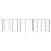 Hondenkennel 14,52 m² gegalvaniseerd staal 660 x 220 x 180 cm Zilver Nee