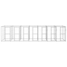 Hondenkennel 16,94 m² gegalvaniseerd staal 770 x 220 x 180 cm Zilver Nee