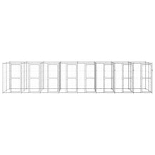 Hondenkennel 19,36 m² gegalvaniseerd staal 880 x 220 x 180 cm Zilver Nee