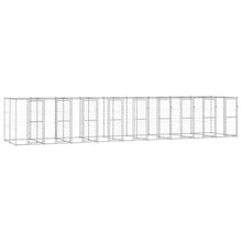 Hondenkennel 21,78 m² gegalvaniseerd staal 990 x 220 x 180 cm Zilver Nee