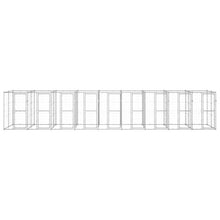 Hondenkennel 21,78 m² gegalvaniseerd staal 990 x 220 x 180 cm Zilver Nee