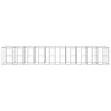 Hondenkennel 24,2 m² gegalvaniseerd staal 1100 x 220 x 180 cm Zilver Nee