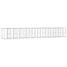 Hondenkennel 26,62 m² gegalvaniseerd staal 1210 x 220 x 180 cm Zilver Nee