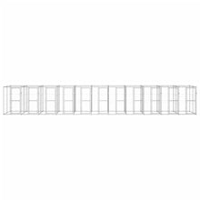 Hondenkennel 26,62 m² gegalvaniseerd staal 1210 x 220 x 180 cm Zilver Nee