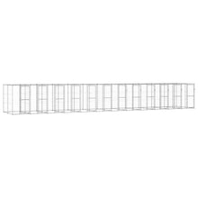 Hondenkennel 29,04 m² gegalvaniseerd staal 1320 x 220 x 180 cm Zilver Nee