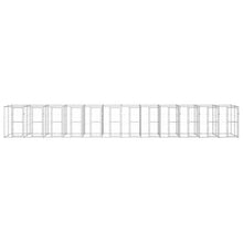 Hondenkennel 29,04 m² gegalvaniseerd staal 1320 x 220 x 180 cm Zilver Nee