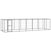 Hondenkennel 770x220x180 cm staal zwart zilver