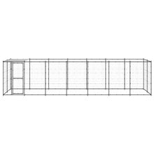 Hondenkennel Met Dak 16,94 M² Staal Zwart En Zilver 770 x 220 x 180 cm Ja