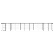 Hondenkennel Met Dak 26,62 M² Staal Zwart En Zilver 1210 x 220 x 180 cm Ja