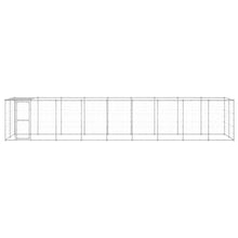 Hondenkennel Met Dak 21,78 M² Gegalvaniseerd Staal 990 x 220 x 180 cm Zilver Ja