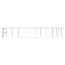 Hondenkennel Met Dak 26,62 M² Gegalvaniseerd Staal 1210 x 220 x 180 cm Zilver Ja