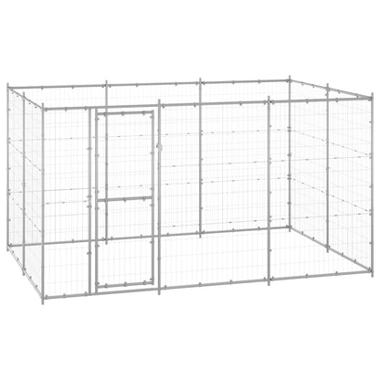 Hondenkennel 7,26 m² gegalvaniseerd staal 330 x 220 x 180 cm Zilver Nee
