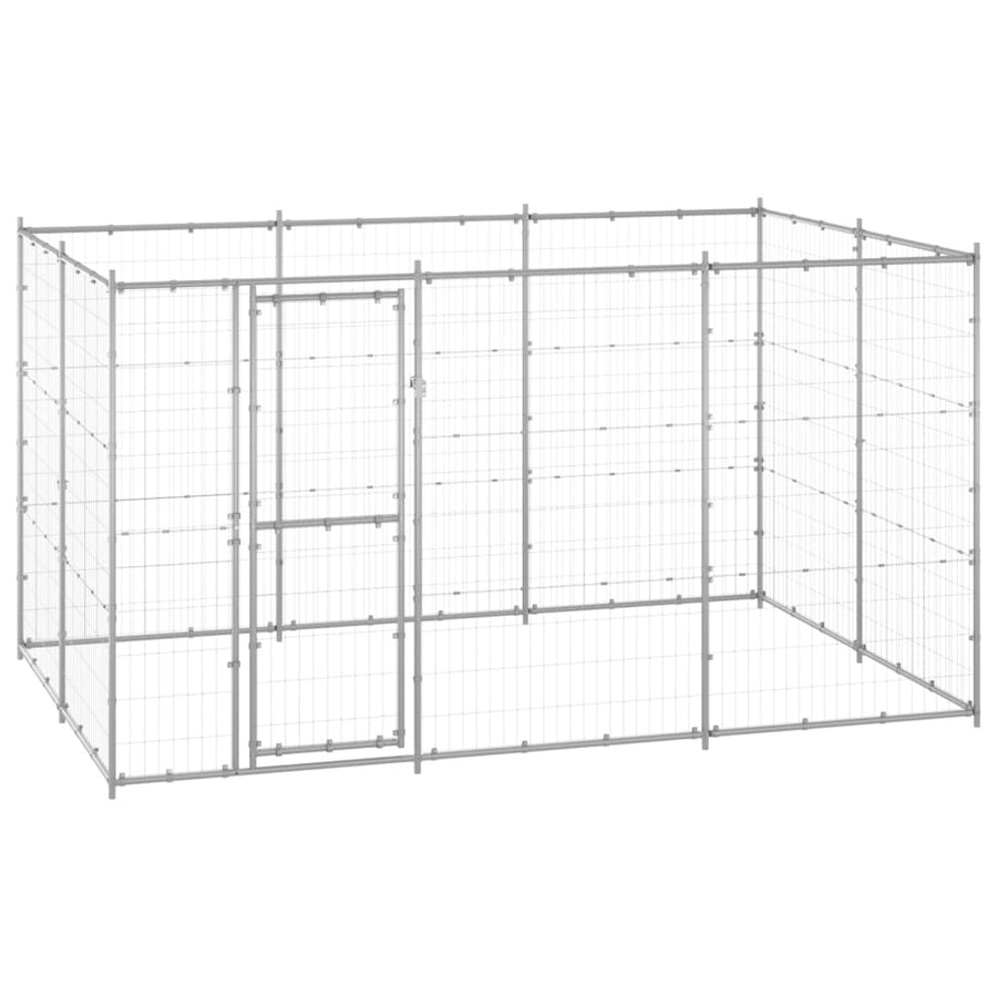 Hondenkennel 7,26 m² gegalvaniseerd staal 330 x 220 x 180 cm Zilver Nee