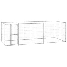Hondenkennel 12,1 M² Gegalvaniseerd Staal 550 x 220 x 180 cm Zilver Nee